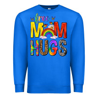 True Royal Free Mom Hugs with Butterflies Premium Sweatshirt - texasbilliewilder