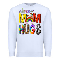 White Free Mom Hugs with Butterflies Premium Sweatshirt - texasbilliewilder