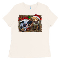 Bone christmas heifers with leopard and cowhide background Ladies Tee - RanaPortraitStore