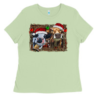 Matcha christmas heifers with leopard and cowhide background Ladies Tee - RanaPortraitStore