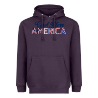 Plum God Bless America Heavyweight Hoodie - Bettercallsaul