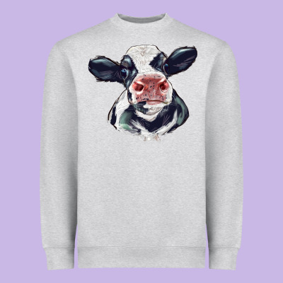 Holstein Calf Face Heavyweight Sweatshirt Designed By Lillyallendesigns