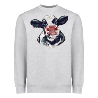 Heather Grey holstein calf face Heavyweight Sweatshirt - LillyAllenDesigns