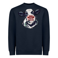 Navy holstein calf face Heavyweight Sweatshirt - LillyAllenDesigns