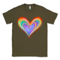 Army Green Watercolor Pride Heart Classic Tee - Jasminsmagicworld