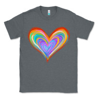 Charcoal Heather Watercolor Pride Heart Classic Tee - Jasminsmagicworld