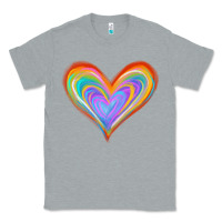 Heather Grey Watercolor Pride Heart Classic Tee - Jasminsmagicworld