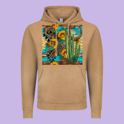 Horseshoe And Cactus Vintage Hoodie Designed By Bundleandbundleshop