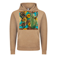 Vintage Coffee horseshoe and cactus Vintage Hoodie - BundleAndBundleShop