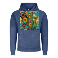 Vintage Denim horseshoe and cactus Vintage Hoodie - BundleAndBundleShop