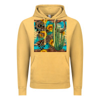 Vintage Mustard horseshoe and cactus Vintage Hoodie - BundleAndBundleShop