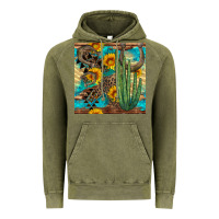 Vintage Olive horseshoe and cactus Vintage Hoodie - BundleAndBundleShop