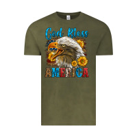 Vintage Olive God Bless America Vintage Tee - LillyAllenDesigns