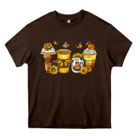 Chocolate Brown butterfly coffee cups Heavy Core Tee - Zillion Design Studio