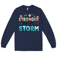 Navy stronger than the storm Long Sleeve Tee - MaliasSmallBusiness