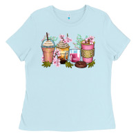 Baby Blue flowers coffee cups Ladies Tee - Zillion Design Studio