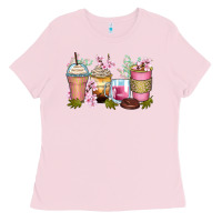 Bubblegum Pink flowers coffee cups Ladies Tee - Zillion Design Studio