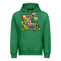 Emerald louisiana map alligator mardi gras olivia Urban Hoodie - OliviaCreatesArt
