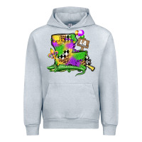 Heather Grey louisiana map alligator mardi gras olivia Urban Hoodie - OliviaCreatesArt