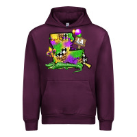 Mauve Wine louisiana map alligator mardi gras olivia Urban Hoodie - OliviaCreatesArt