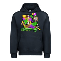 Navy louisiana map alligator mardi gras olivia Urban Hoodie - OliviaCreatesArt
