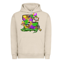 Pigment French Oak louisiana map alligator mardi gras olivia Urban Hoodie - OliviaCreatesArt