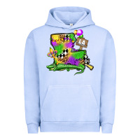 Pigment Grape Ice louisiana map alligator mardi gras olivia Urban Hoodie - OliviaCreatesArt