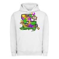 Pigment Lunar Rock louisiana map alligator mardi gras olivia Urban Hoodie - OliviaCreatesArt
