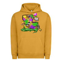 Pigment Peanut Butter louisiana map alligator mardi gras olivia Urban Hoodie - OliviaCreatesArt