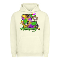 Pigment Pistachio louisiana map alligator mardi gras olivia Urban Hoodie - OliviaCreatesArt