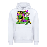 White louisiana map alligator mardi gras olivia Urban Hoodie - OliviaCreatesArt