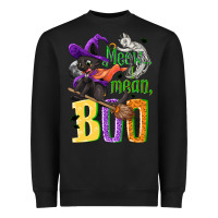 Black Meow i mean, boo Halloween Heavyweight Sweatshirt - NancyCooperArtShop