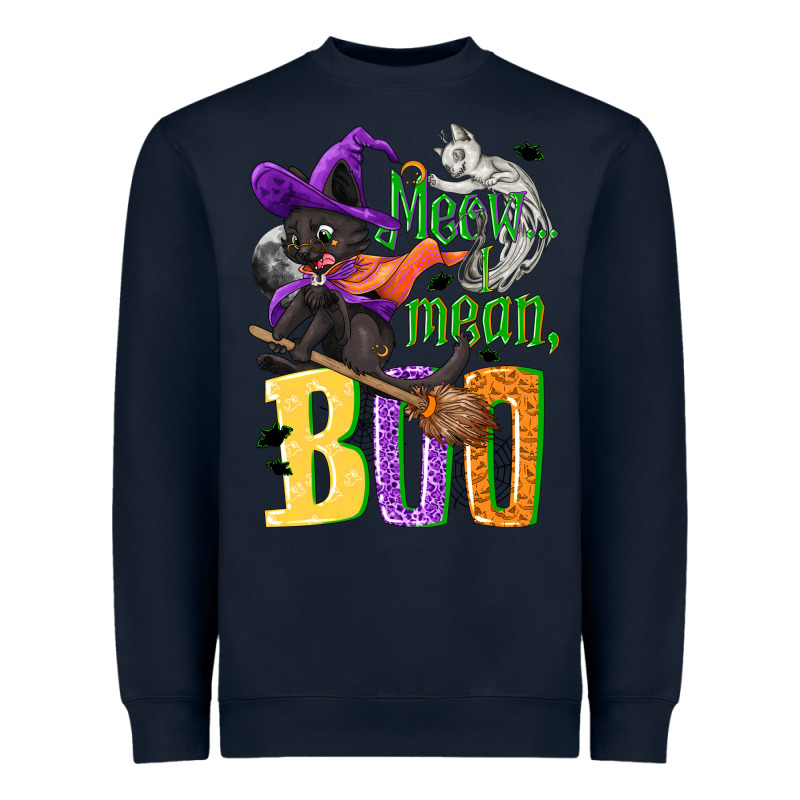 Meow I Mean, Boo Halloween Heavyweight Sweatshirt by NancyCooperArtShop | Teevron