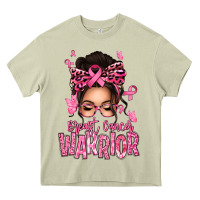 Mossy brest cancer warrior afro messy bun Heavy Core Tee - texasbilliewilder