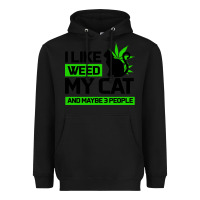 Black Cat Weed I Like My Cat Gift Heavyweight Hoodie - Bettercallsaul