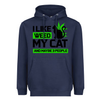 Navy Cat Weed I Like My Cat Gift Heavyweight Hoodie - Bettercallsaul