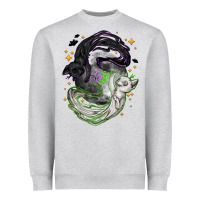 Magical Cats Ghost With Moon Halloween Heavyweight Sweatshirt | Teevron