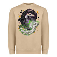 Mushroom Magical cats ghost with moon Halloween Heavyweight Sweatshirt - NancyCooperArtShop