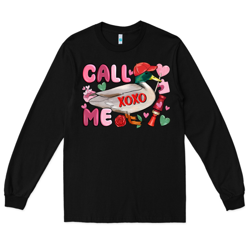 Call Me Valentine Mallard Duck Long Sleeve Tee by MaliasSmallBusiness | Teevron