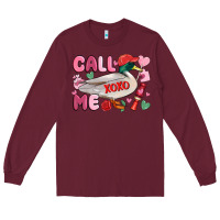 Burgundy call me valentine mallard duck Long Sleeve Tee - MaliasSmallBusiness