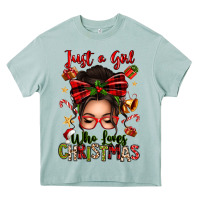 Arona just a girl who loves christmas afro messy bun Heavy Core Tee - texasbilliewilder