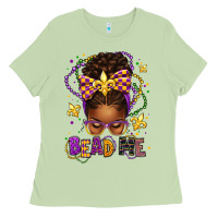 Matcha bead me mardi gras afro messy bun Ladies Tee - texasbilliewilder