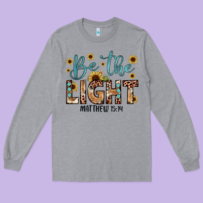 Be The Light Matthew 5 14 Long Sleeve Tee Designed By Jahusdesignshop