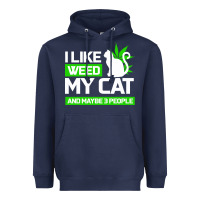 Navy Cat Weed I Like My Cat Gift Heavyweight Hoodie - Bettercallsaul