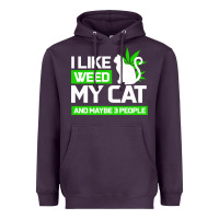 Plum Cat Weed I Like My Cat Gift Heavyweight Hoodie - Bettercallsaul