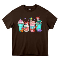 Chocolate Brown ariel coffee cups Heavy Core Tee - Zillion Design Studio