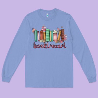 Booktrovert Long Sleeve Tee Designed By Maliassmallbusiness