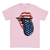 Bubblegum Pink America 4th Of July Tongue Classic Tee - Jasminsmagicworld