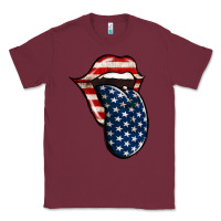 Burgundy America 4th Of July Tongue Classic Tee - Jasminsmagicworld