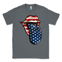 Charcoal Heather America 4th Of July Tongue Classic Tee - Jasminsmagicworld